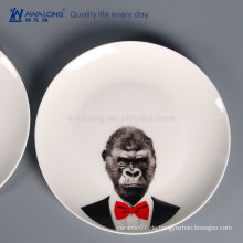 Tierdruck Keramikplatten Geschirr, chinesisches Porzellan Keramik Geschirr für Anpassung